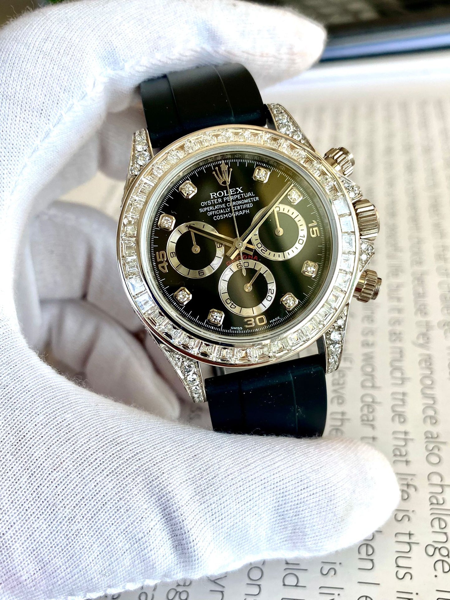 Rolex Daytona brilli diamonds white gold