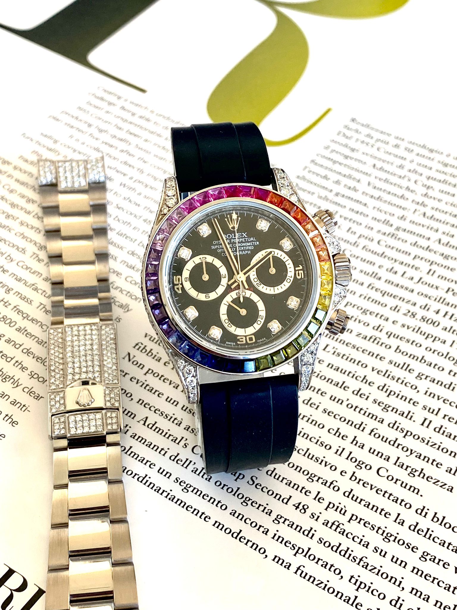 Rolex Orologio Cinturino Caucciù Oro Rosa Orologio Yacht Master